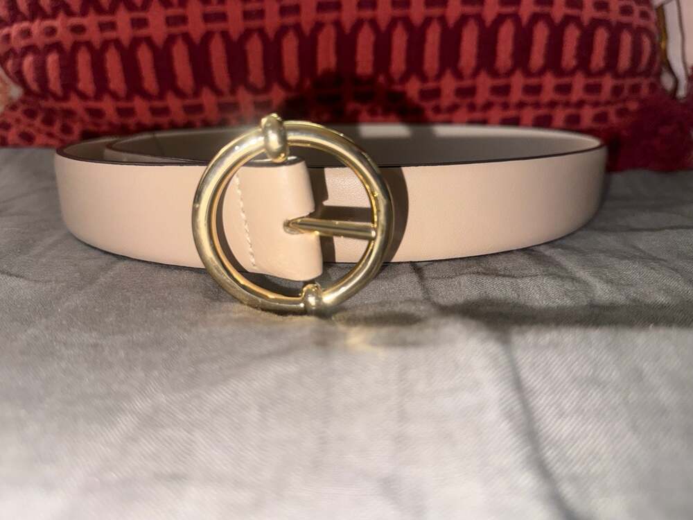 STEVE MADDEN womens Cherish Belt, Tan/Bone
